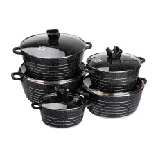 Набір із 5 господарських каструль, 2,5-9 літрів, товсте дно, алюміній MGC HP-4-411B (LG-2358506276)