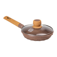 Мармурова алюмінієва сковорода з антипригарним покриттям 1 літр Ø 20 см кавова MGC HP-4-421CO (LG-2358506300)