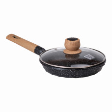 Мармурова алюмінієва сковорода з антипригарним покриттям Ø 22 см чорна MGC HP-4-422B (LG-2358506302)