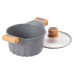 Алюмінієва каструля об'ємом 3 літри з кришкою Ø 20 см. Мармур з антипригарним покриттям MGC сірий HP-4-432G (LG-2358506337)
