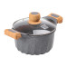 Алюмінієва каструля об'ємом 3 літри з кришкою Ø 20 см. Мармур з антипригарним покриттям MGC сірий HP-4-432G (LG-2358506337)