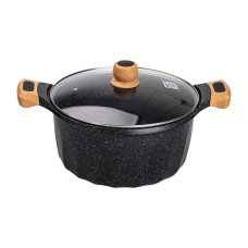 Велика алюмінієва каструля об'ємом 11 літрів з кришкою Ø32 см з антипригарним покриттям MGC HP-4-435B (LG-2358506346)