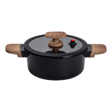 Алюмінієва каструля з керамічним покриттям антипригарним 2.5 л Ø 20 см чорний MGC HP-4-452B (LG-2358506367)