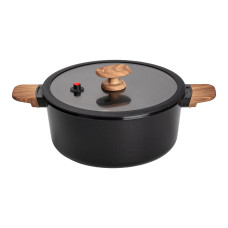 Алюмінієва каструля з керамічним покриттям антипригарним 6.9 л Ø 28 см чорний MGC HP-4-454B (LG-2358506371)