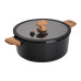 Алюмінієва каструля з керамічним покриттям антипригарним 6.9 л Ø 28 см чорний MGC HP-4-454B (LG-2358506371)