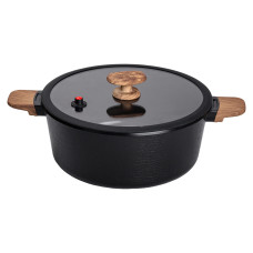 Алюмінієва каструля з керамічним покриттям антипригарним 7.7 л Ø 30 см чорна MGC HP-4-455B (LG-2358506373)