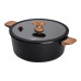 Алюмінієва каструля з керамічним покриттям антипригарним 7.7 л Ø 30 см чорна MGC HP-4-455B (LG-2358506373)