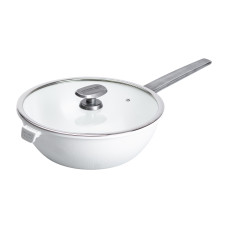 Алюмінієва сковорода 5.6 л з керамічним покриттям антипригарним Ø 30 см Біла MGC HP-4-460W (LG-2358506382)