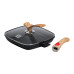 Алюмінієва сковорода-гриль 24 см зі скляною кришкою та ручкою, квадратна, чорна MGC HP-4-461B (LG-2358506384)