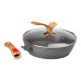 Алюмінієва глибока сковорода (2,8 л) зі скляною кришкою Ø 26 см сіра MGC HP-4-464G (LG-2358506393)