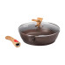 Сковорода алюмінієва 3.5 літра глибока зі скляною кришкою Ø 28 см кавова MGC HP-4-465CO (LG-2358506396)