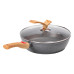 Алюмінієва глибока сковорода (3,5 л) зі скляною кришкою Ø28 см сіра MGC HP-4-465G (LG-2358506398)