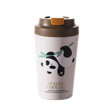Термочашка Panda з порцелянаовою колбою 380 мл Коричнева HP-14-12BR (LG-2394098850)