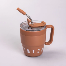 Термочашка Coffee & Tea з трубочкою коричнева (LG-2394098879) Термочашка Coffee & Tea з трубочкою коричнева (LG-2394098879)