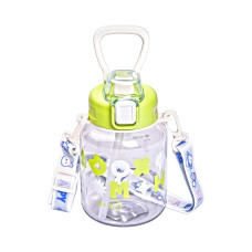 Пляшка для води Gucgres дитяча 650 мл на ремінці зелена (LG-2394098910) Пляшка для води Gucgres дитяча 650 мл на ремінці зелена (LG-2394098910)