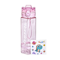 Пляшка для води 760 мл з трубочкою та наліпками рожева (LG-2394098916) Пляшка для води 760 мл з трубочкою та наліпками рожева (LG-2394098916)