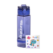 Пляшка для води 760 мл з трубочкою та наліпками синя (LG-2394098917) Пляшка для води 760 мл з трубочкою та наліпками синя (LG-2394098917)