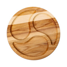 Менажниця дерев'яна 25 см кругла на 3 секції, ясен (LG-T10W250)