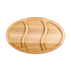 Менажниця дерев'яна 40х25 см овальна на 3 секції, ясен (LG-T24W250)