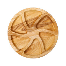 Менажниця дерев'яна 30 см кругла на 6 секцій, ясен (LG-T30W300)