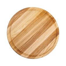 Обробна дерев'яна дошка кругла 35 см для подачі нарізки ясен (LG-C12W350)