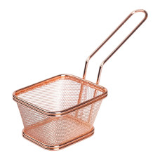 Корзина сервировочная для подачи картофеля фри и снеков 10.5×9×5.5 см Розовое золото HP-19-4-S-R