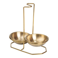 Вертикальная подставка для половника или ложек 20×12.5×19.5 см из нержавеющей стали Золото HP-19-14