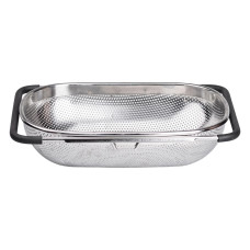 Друшляк сито на раковину для миття овочів та фруктів 36х24х9 см з нержавіючої сталі HP-19-17