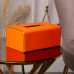 Салфетница из эко кожи 21х13.5х9.5 см для салфеток на стол Оранжевый HP-3-208O