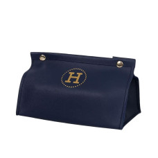 Салфетница из эко кожи 20×7.5×11.5 см для салфеток на кнопках Синий HP-3-213BL