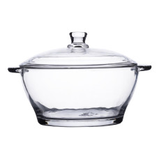 Супница с крышкой Ø 15.5 см кастрюля бульонница стеклянная 1 л HP-YH-15
