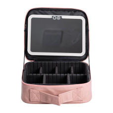 Органайзер косметичка из эко кожи с зеркалом и подсветкой 26×22×9 см HP-10-2AP