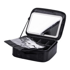 Органайзер косметичка из эко кожи с зеркалом и подсветкой 26×22×9 см HP-10-2AB