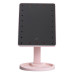 Настольное зеркало с подсветкой 22 LED для макияжа 21х16 см прямоугольное на ножке USB Розовое HP-10-4AP