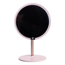 Зеркало косметическое с подсветкой круглое настольное Ø21 см для макияжа Розовое HP-10-7AP