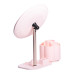 Зеркало для макияжа с подсветкой круглое настольное Ø21 см с подставкой Розовое HP-10-9AP