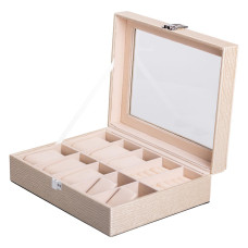 Шкатулка для украшений из эко кожи 25.5×20×7.5 см органайзер для ювелирных изделий HP-5-6GOLD