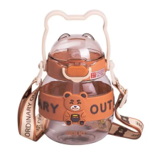 Пляшка для води дитяча з трубочкою 580 мл з ручкою та ремінцем HP-14-37BR (LG-HP-14-37BR)