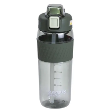 Пляшка для води 600 мл пляшка в школу для тренувань із трубочкою та ручкою 22 см Зелена HP-14-42GR (LG-HP-14-42GR)