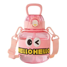 Бутылка для воды детская с трубочкой 680 мл с ручкой и ремешком Рожева HP-14-46P (LG-HP-14-46P) Бутылка для воды детская с трубочкой 680 мл с ручкой и ремешком Рожева HP-14-46P (LG-HP-14-46P)