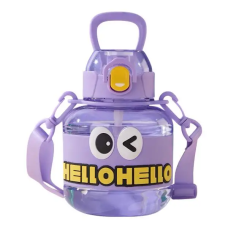 Пляшка для води дитяча з трубочкою 680 мл з ручкою та ремінцем Фіолетова HP-14-46V (LG-HP-14-46V)