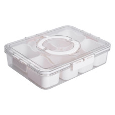 Контейнер для їжі з 8 відсіками 31х24х7 см судок для їжі пластиковий 2.5 л Білий HP-27-3 (LG-HP-27-3)