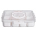Контейнер для їжі з 8 відсіками 31х24х7 см судок для їжі пластиковий 2.5 л Білий HP-27-3 (LG-HP-27-3)