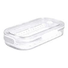Контейнер для їжі пластиковий 32.5х17.5х6 см харчовий контейнер з індикатором дати 1 л Білий HP-27-7 (LG-HP-27-7)