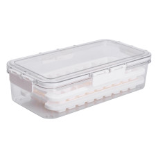 Контейнер для заморозки льоду з кришкою 72 відсіку 30.5х16х7.5 см харчовий контейнер пластиковий Бежевий HP-27-9 (LG-HP-27-9)