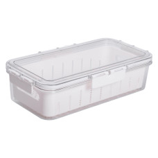 Контейнер для їжі герметичний 31х16х7.5 см судок для їжі пластиковий зі знімною підставкою 2 л Білий HP-27-12 (LG-HP-27-12)