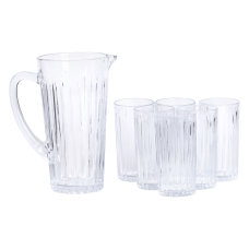 Глечик 1.2 літра зі склянками 6 штук по 320 мл графин для компоту соку води лимонаду HP-19-5 (LG-HP-19-5)