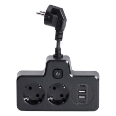 Мережевий фільтр на 2 євро розетки з 2 USB та 2 Type-C чорний HP-5-18 (LG-HP-5-18)