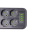 Мережевий фільтр 5 м подовжувач F06U на 6 розеток 4 USB 1 Type-C та кнопкою відключення Чорний HP-5-26 (LG-HP-5-26)