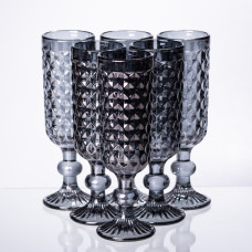 Набір келихів для шампанського 6 штук по 160 (мл) Сірий HP-19-115 (LG-HP-19-115)